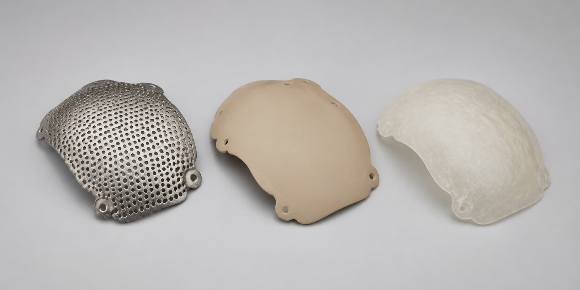 Muestras de titanio, PEEK y PMMA